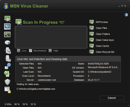 Clean Vírus Msn